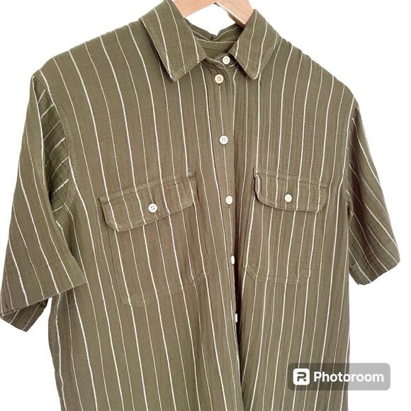 Madewell Lightspun Short-Sleeve Flap-Pocket Shirt in Stripe - Picture 8 of 8